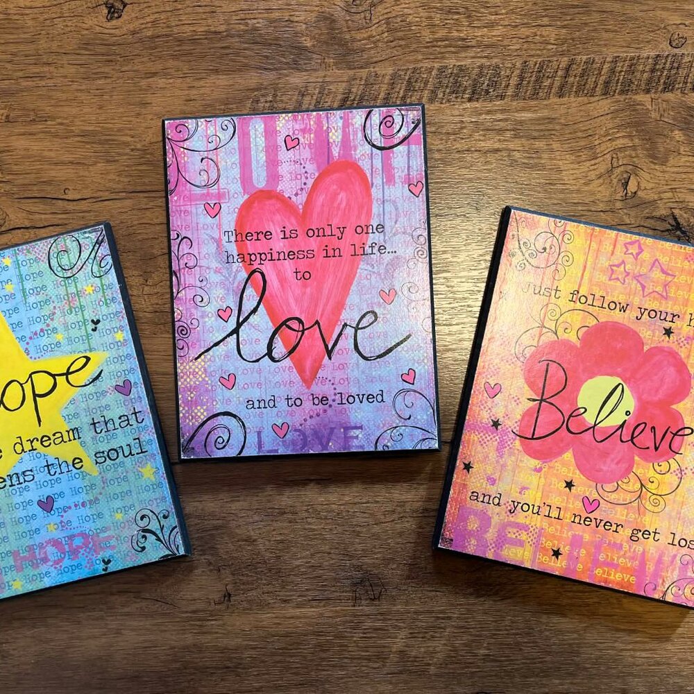 Y2K 2011 HOPE LOVE BELIEVE Wooden Wall Art